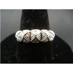 Ladies sterling ring size 9.  Gold toned with marcasite design.