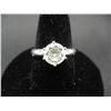 Image 1 : Ladies sterling ring size 8 with cubic zirconia stone and small stones in band.