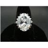 Image 1 : Ladies sterling ring size 8 with large oval cubic zirconia stone.  What BLING!