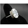 Image 2 : Ladies sterling ring size 8 with large oval cubic zirconia stone.  What BLING!