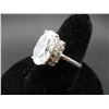 Image 3 : Ladies sterling ring size 8 with large oval cubic zirconia stone.  What BLING!