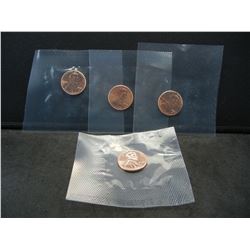 (4) Shield Pennies, 2014 D, (3) 2018 D
