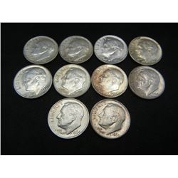 (10) 90% Silver Rooesvelt Dimes