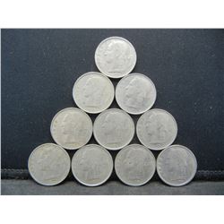 (10) Belgium Francs