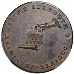 (c. 1792) Kentucky Token, LANCASTER Edge, Breen 1156, PCGS AU55.