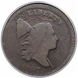 1797 Liberty Cap Half Cent, C-2, R3, struck over TAL, ANACS G4 details, scratched.