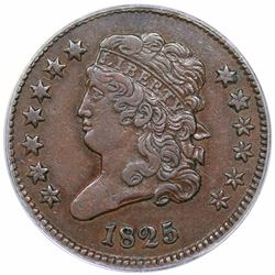1825 Classic Head Half Cent, C-1, R3, ANACS EF45.