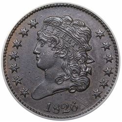 1826 Classic Head Half Cent, C-1, R1, ANACS AU58.