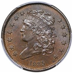 1835 Classic Head Half Cent, C-1, R1, PCGS MS62BN.