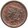 Image 1 : 1853 Braided Hair Half Cent, C-1, R1, AU detail, cleaned.