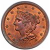 Image 1 : 1854 Braided Hair Half Cent, C-1, R1, PCGS MS63RD.