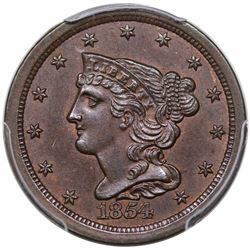 1854 Braided Hair Half Cent, C-1, R1, PCGS MS63BN.