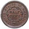 Image 2 : 1854 Braided Hair Half Cent, C-1, R1, PCGS MS63BN.