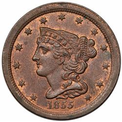 1855 Braided Hair Half Cent, C-1, R1, MS64RB.