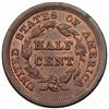 Image 2 : 1855 Braided Hair Half Cent, C-1, R1, MS64RB.