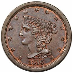 1856 Braided Hair Half Cent, C-1, R1, MS64BN.
