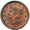 Image 1 : 1857 Braided Hair Half Cent, C-1, R1, PCGS MS64RB.