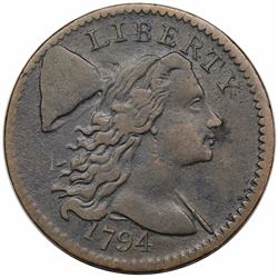 1794 Liberty Cap Large Cent, Head of 1794, S-60, R3, VF30.