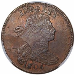 1804 Draped Bust Large Cent, Private Restrike, PCGS AU detail, tooled.