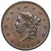Image 1 : 1817 Coronet Head Large Cent, N-11, R1, AU58.