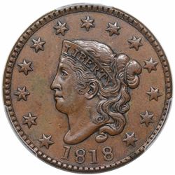 1818 Coronet Head Large Cent, N-6, R1, PCGS XF45.