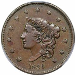 1836 Coronet Head Large Cent, N-5, R3, PCGS XF40.