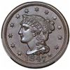 Image 1 : 1847 Braided Hair Large Cent, N-28, R4, PCGS MS61BN.