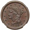 Image 1 : 1848 Braided Hair Large Cent, N-3, R2, NGC AU53.