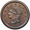 Image 1 : 1850 Braided Hair Large Cent, N-3, R1, AU58.