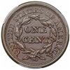 Image 2 : 1850 Braided Hair Large Cent, N-13, R4, PCGS AU55, ex Twin Leaf.