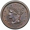 Image 1 : 1851 Braided Hair Large Cent, N-18, R1, AU55.