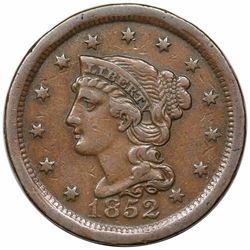 1852 Braided Hair Large Cent, N-23, R5, LDS (b), VF30.