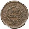 Image 2 : 1853 Braided Hair Large Cent, N-25, R1, NGC AU58.