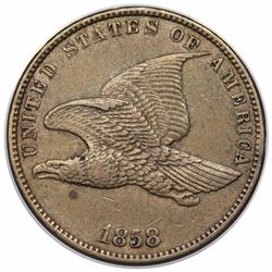 1858 Flying Eagle Cent, Small Letters, ANACS EF45.
