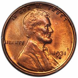 1931-S Lincoln Cent, PCGS (OGH - Rattler) MS64RD.