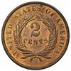 Image 2 : 1868 Two Cent Piece, MS62RB.