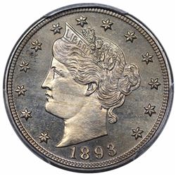 1893 Liberty Nickel, PCGS PR66+.