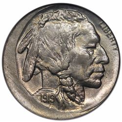 1919 Buffalo Nickel, struck 10% off center, ANACS (OH) MS64.
