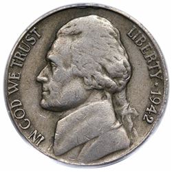 1942-D/D Jefferson Nickel, D/Horizontal D, PCGS VF35.