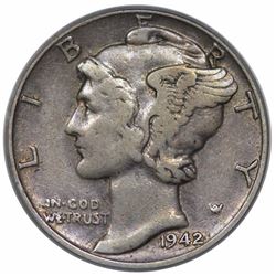 1942/1-D Mercury Dime, PCGS (OGH) VF35.