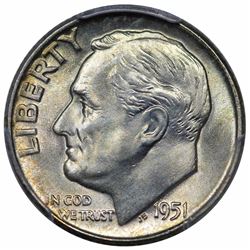 1951-D Roosevelt Dime, PCGS MS67.