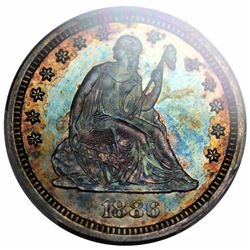 1886 Seated Liberty Quarter, PCGS PR64.