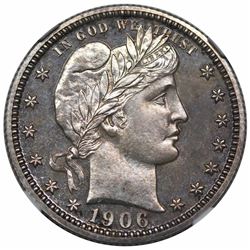 1906 Barber Quarter, NGC PF65.