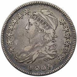 1809 Capped Bust Half Dollar, O-105, R2, VF20.