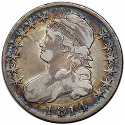 1814 Capped Bust Half Dollar, O-103, R1, VF20.