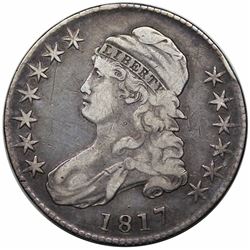 1817 Capped Bust Half Dollar, O-111a, R1, VF20.