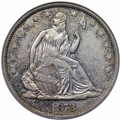 1872-S Seated Liberty Half Dollar, ANACS EF45 details, cleaned.