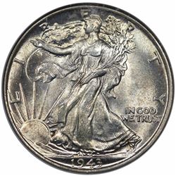 1943 Walking Liberty Half Dollar, NGC MS65.