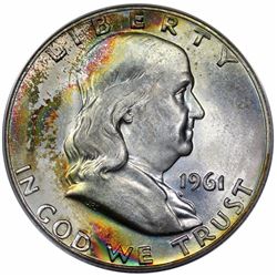 1961-D Franklin Half Dollar, ANACS MS66.