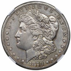1879-CC Morgan Dollar, NGC XF details, cleaned.